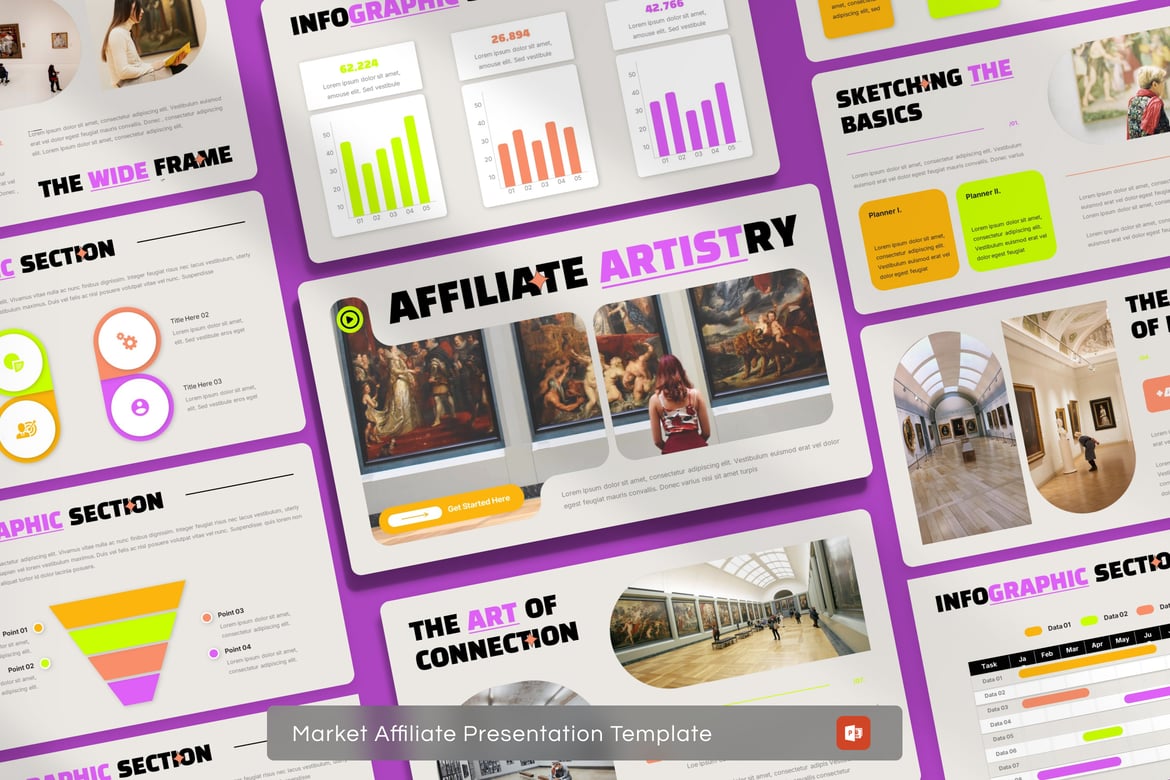 Template Presentasi PowerPoint Affiliate Kreatif untuk Pasar