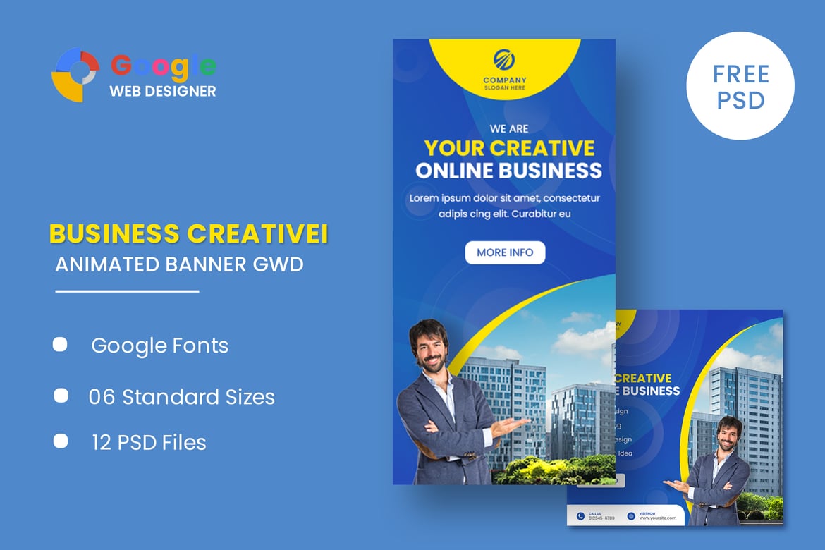 Template Banner Animasi Kreatif untuk Website Bisnis Anda