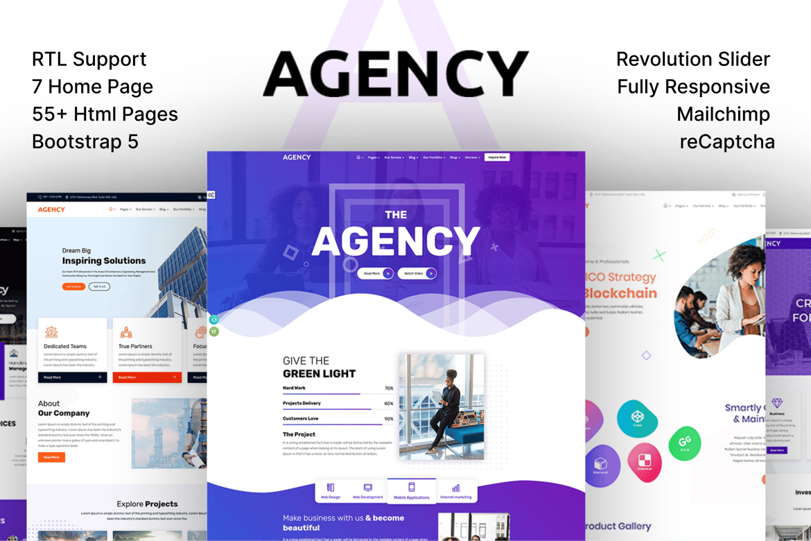 Template Website Kreatif Serbaguna HTML + RTL untuk Agensi