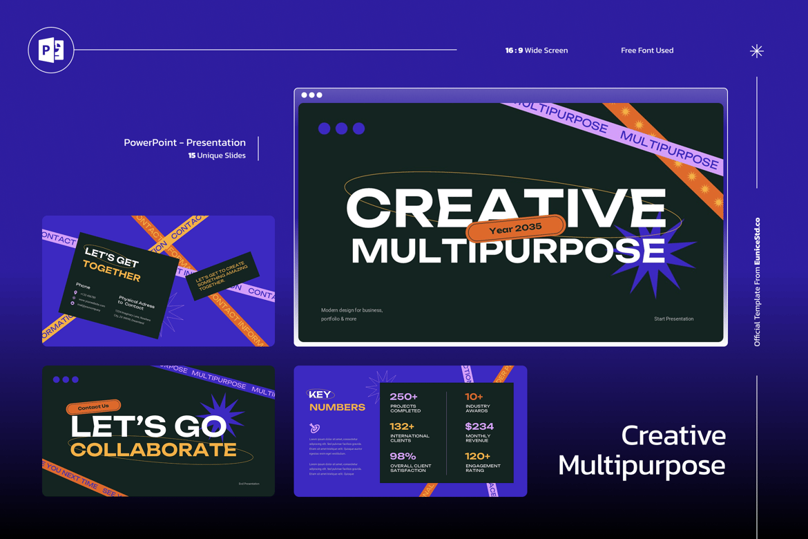 Template PowerPoint Kreatif Serbaguna untuk Presentasi Menarik