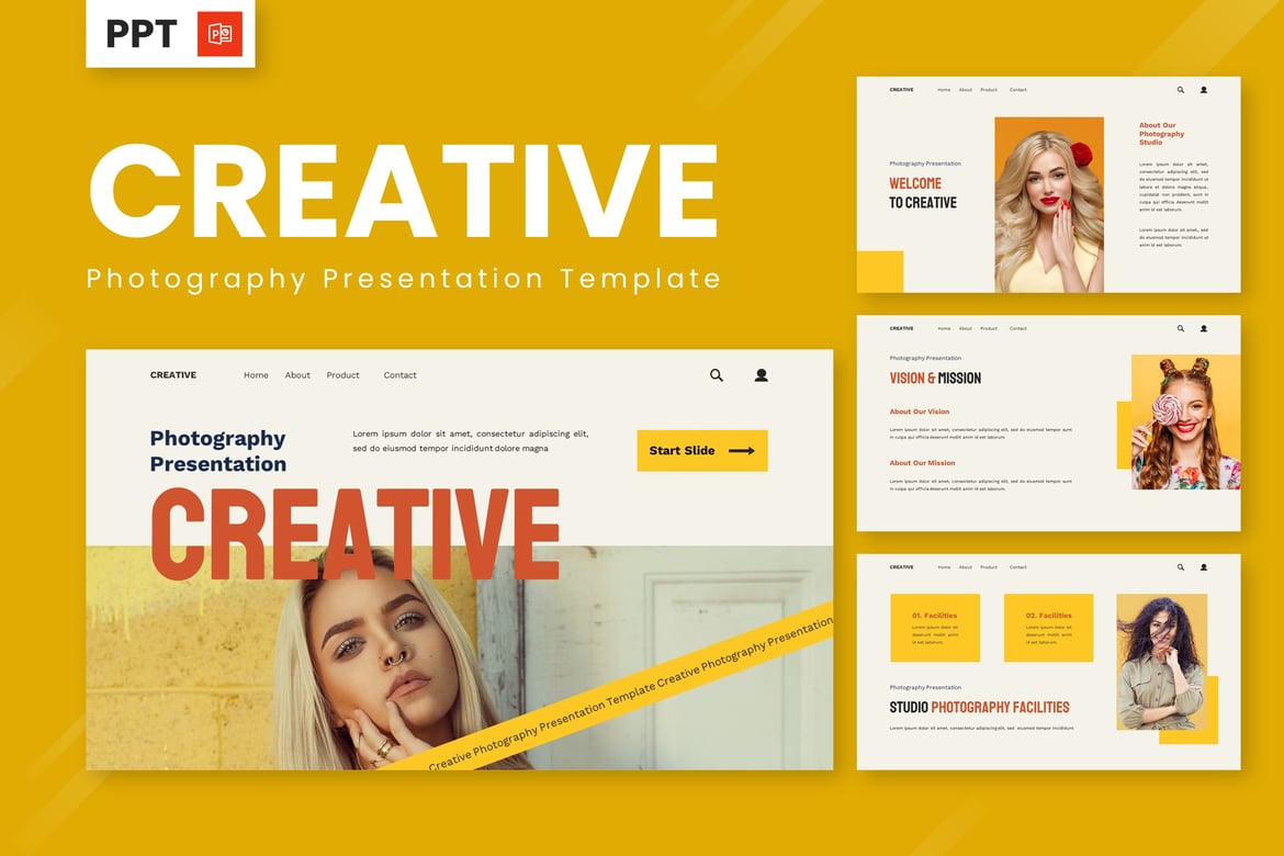Template Presentasi PowerPoint Kreatif untuk Fotografi
