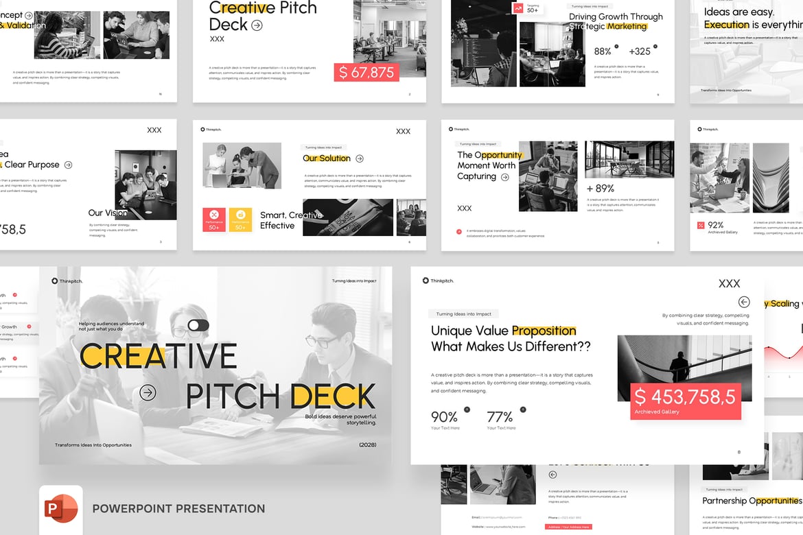 Template Presentasi Pitch Deck Kreatif yang Menarik