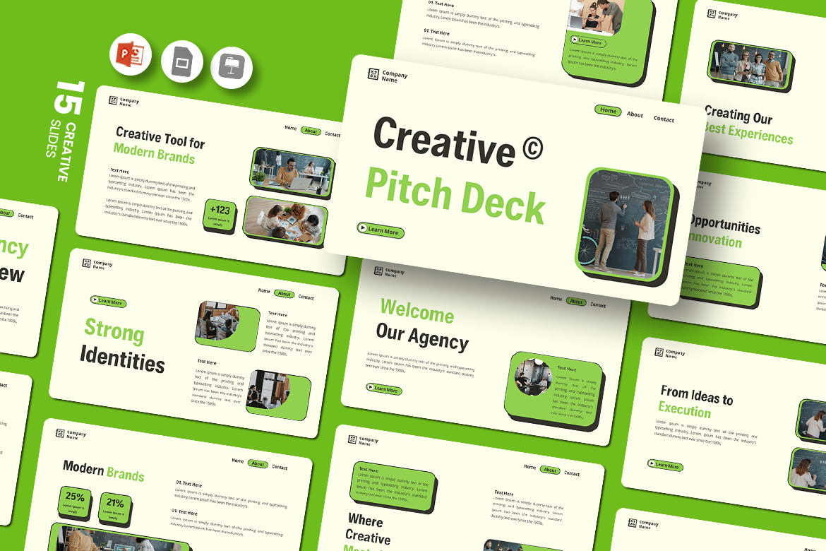 Template Presentasi Pitch Kreatif - PowerPoint yang Siap Pakai
