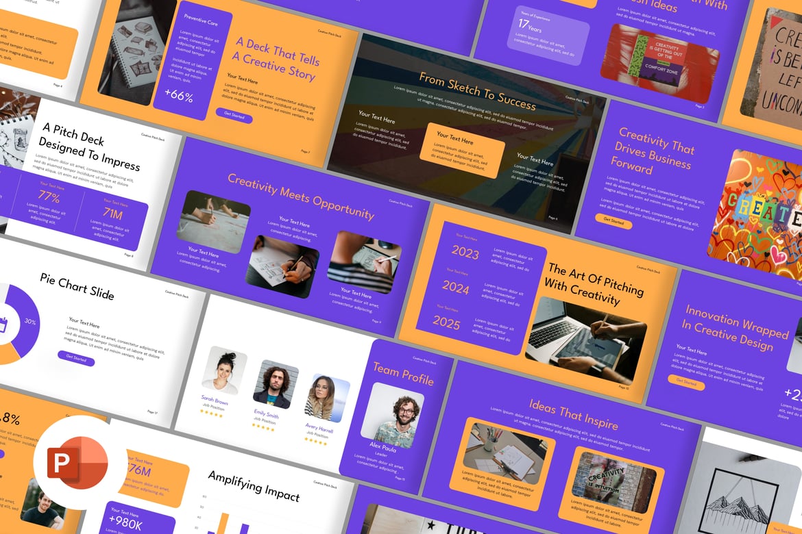 Template Presentasi Pitch Kreatif untuk PowerPoint