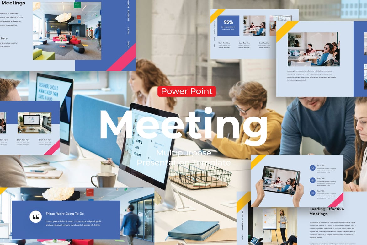 Template PowerPoint Pertemuan Kreatif untuk Presentasi Menarik