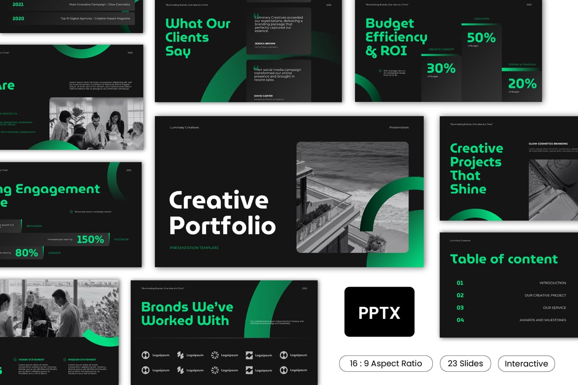 Template Presentasi Kreatif - PowerPoint Stylish dan Minimalis