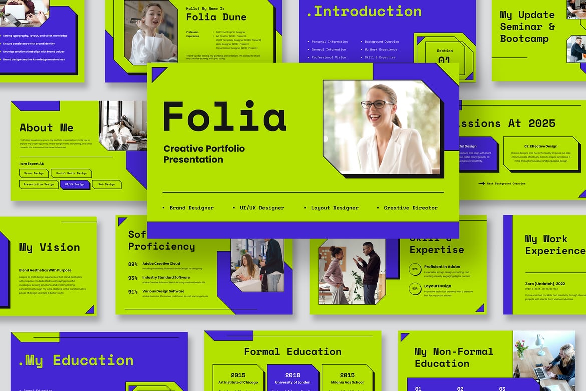 Template Powerpoint Portofolio Kreatif yang Menarik