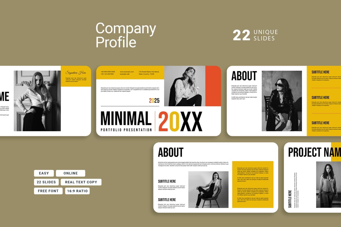 Template Presentasi PowerPoint Portofolio Kreatif