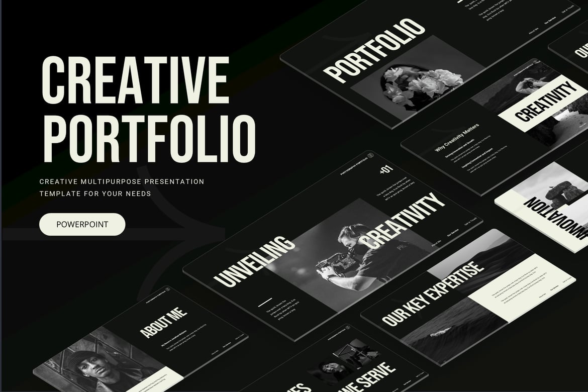 Template PowerPoint Kreatif untuk Portofolio