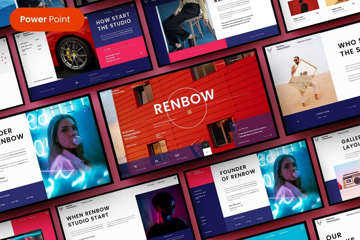 Template Presentasi PowerPoint Kreatif untuk Portofolio dan Bisnis Modern