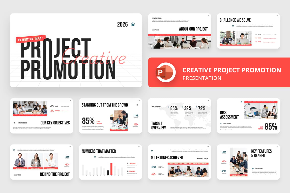 Template Presentasi PowerPoint untuk Promosi Proyek Kreatif