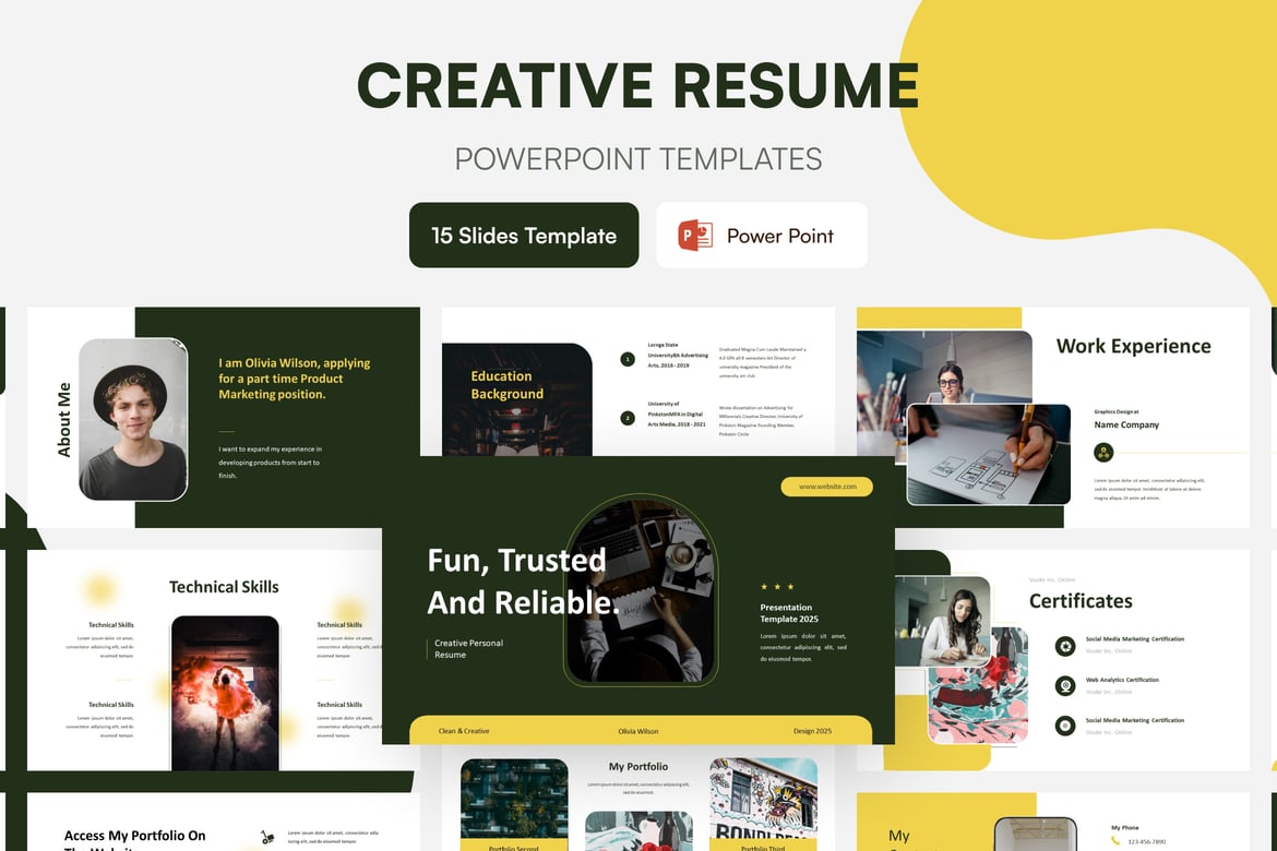 Template Presentasi Resume Kreatif - PowerPoint yang Modern