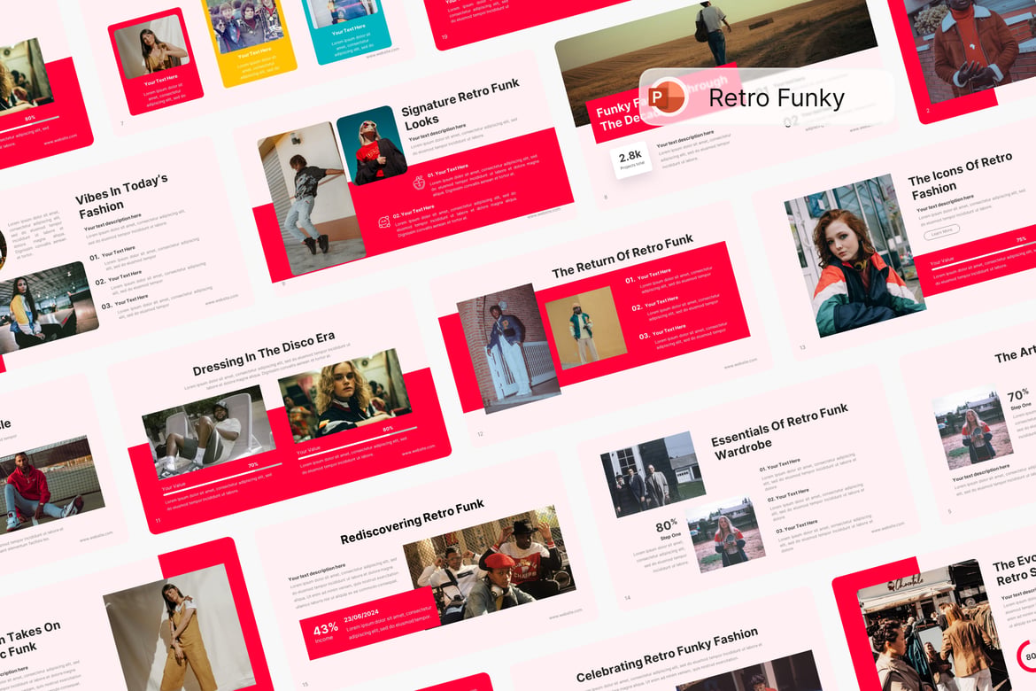 Template PowerPoint Retro Funky yang Kreatif
