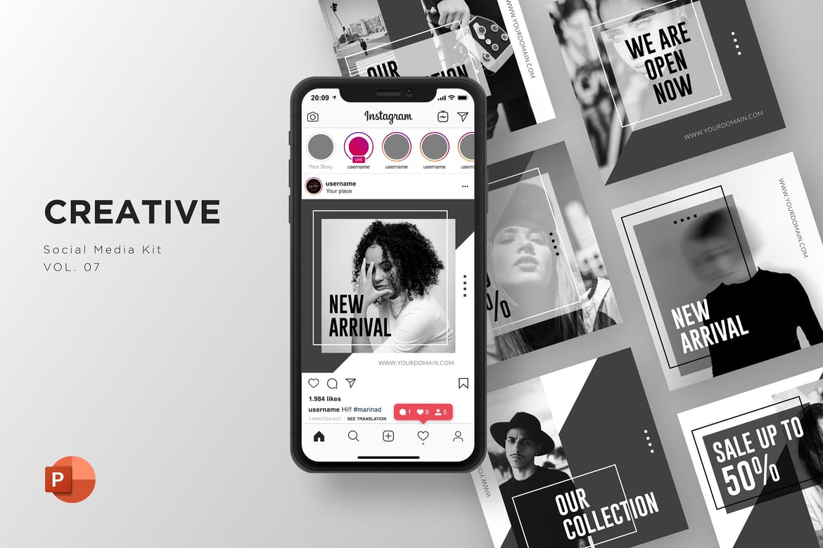 Template Presentasi Media Sosial Kreatif Vol. 07 - PowerPoint