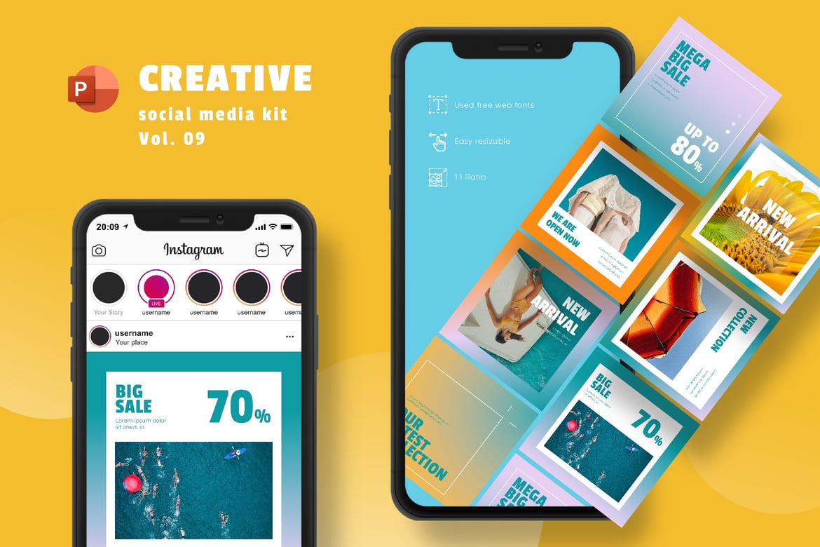 Template Presentasi Media Sosial Kreatif Vol. 09 - PowerPoint