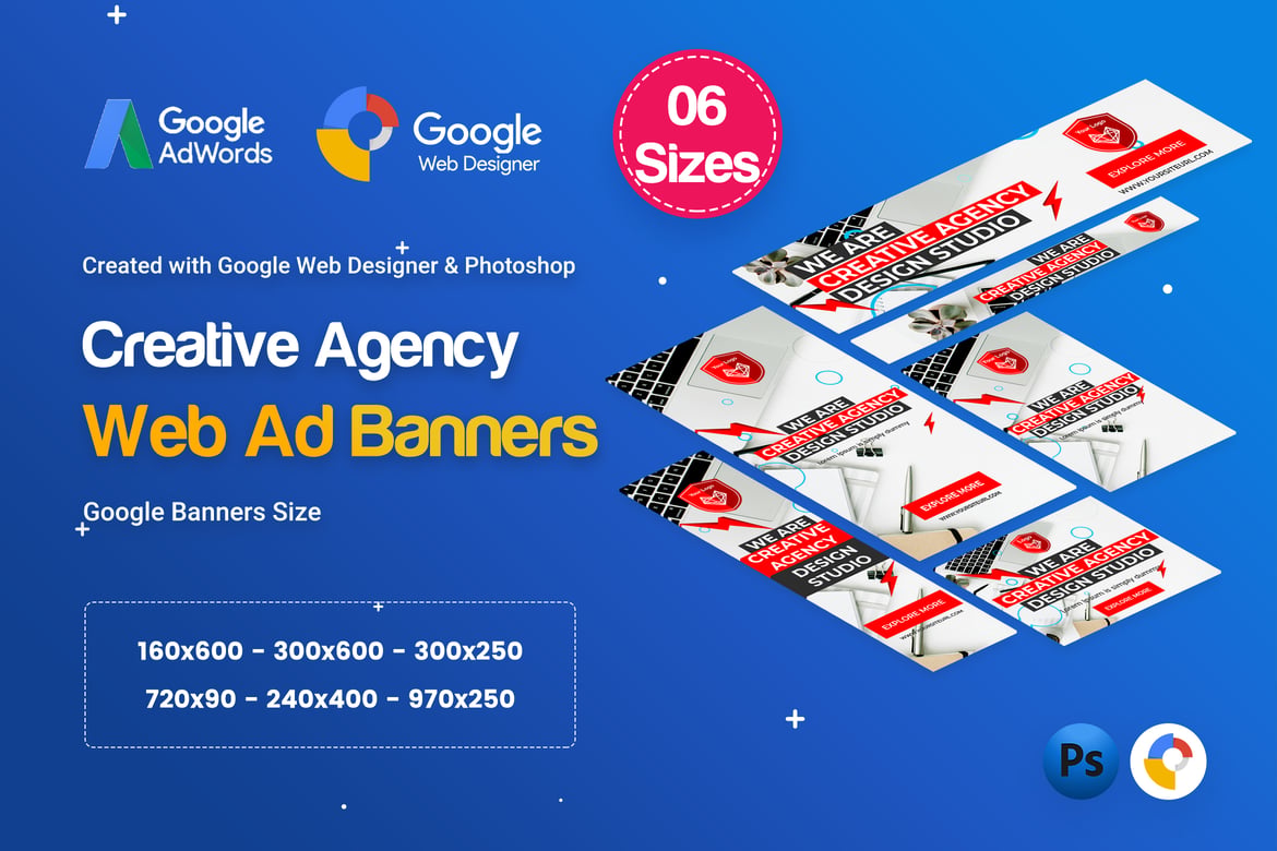 Template Website Banner Kreatif untuk Agensi Startup - HTML5 D37
