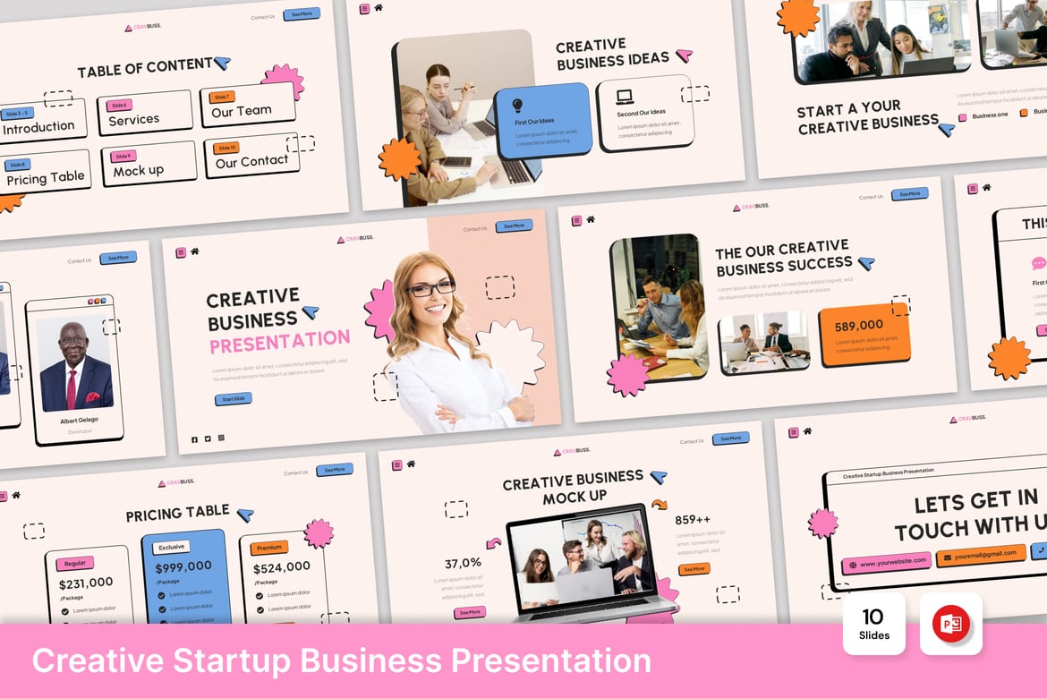 Template PowerPoint Kreatif untuk Startup Anda