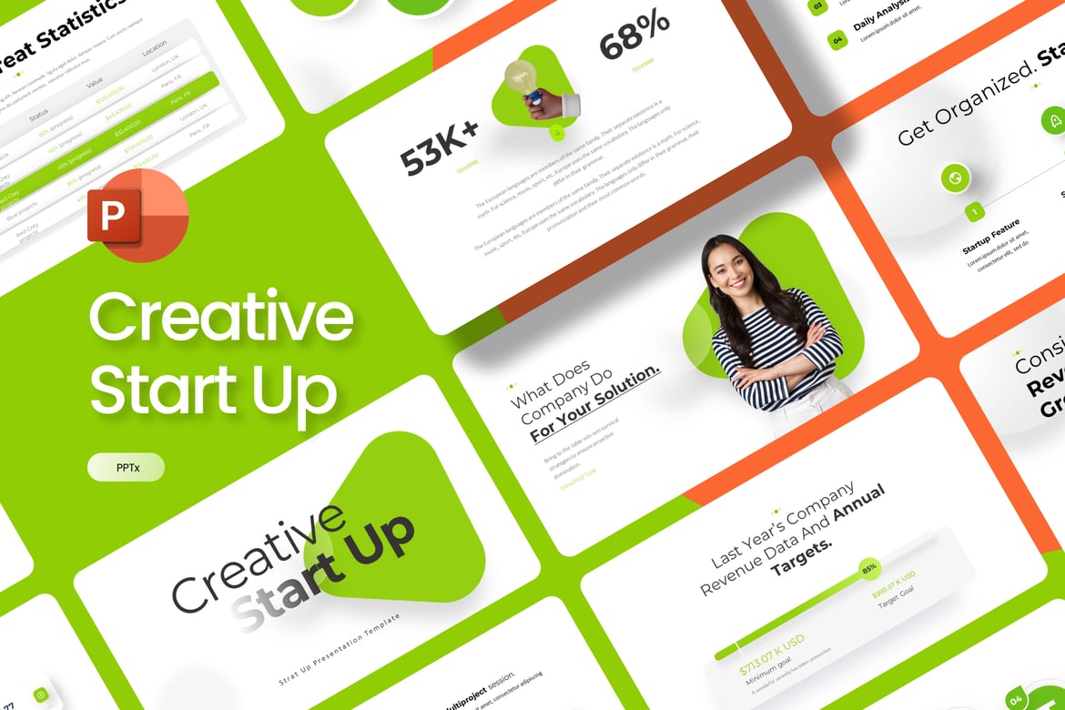 Template PowerPoint Kreatif untuk Startup yang Menarik