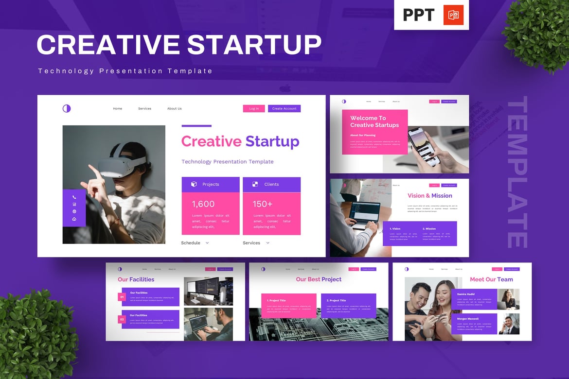 Template Presentasi PowerPoint Kreatif untuk Startup Teknologi