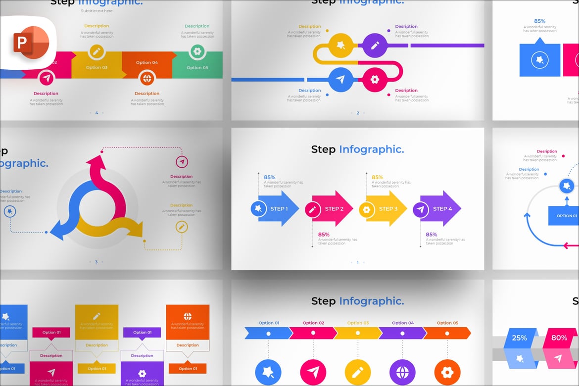 Template Infografis PowerPoint Kreatif untuk Presentasi Menarik