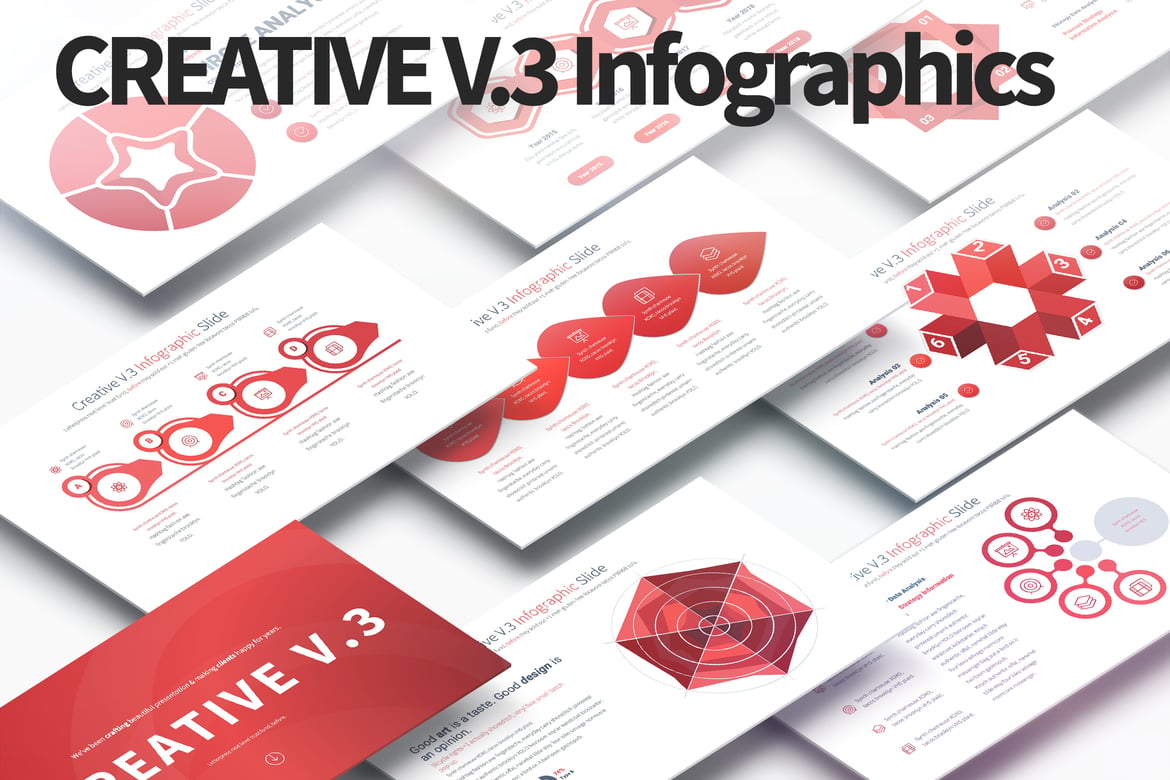 Template PowerPoint Infografis Kreatif V.3 - 35 Slide Menarik
