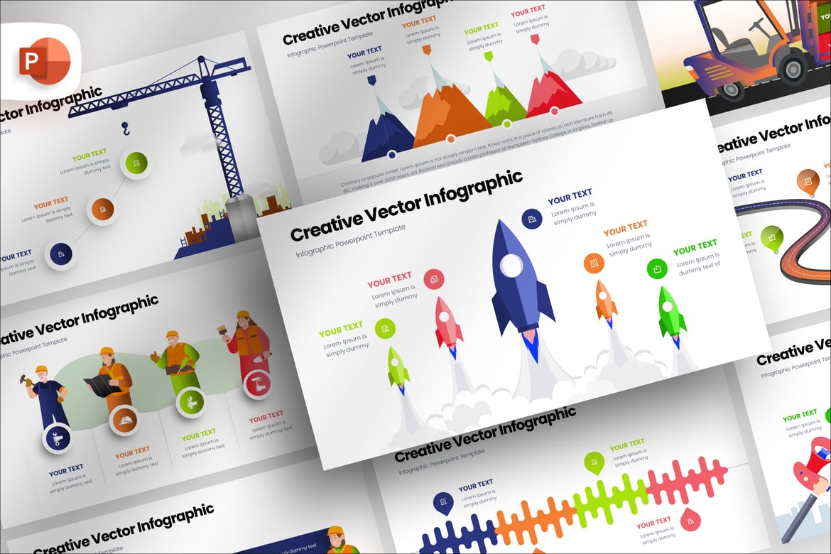 Template Presentasi Infografis Vektor Kreatif untuk PowerPoint