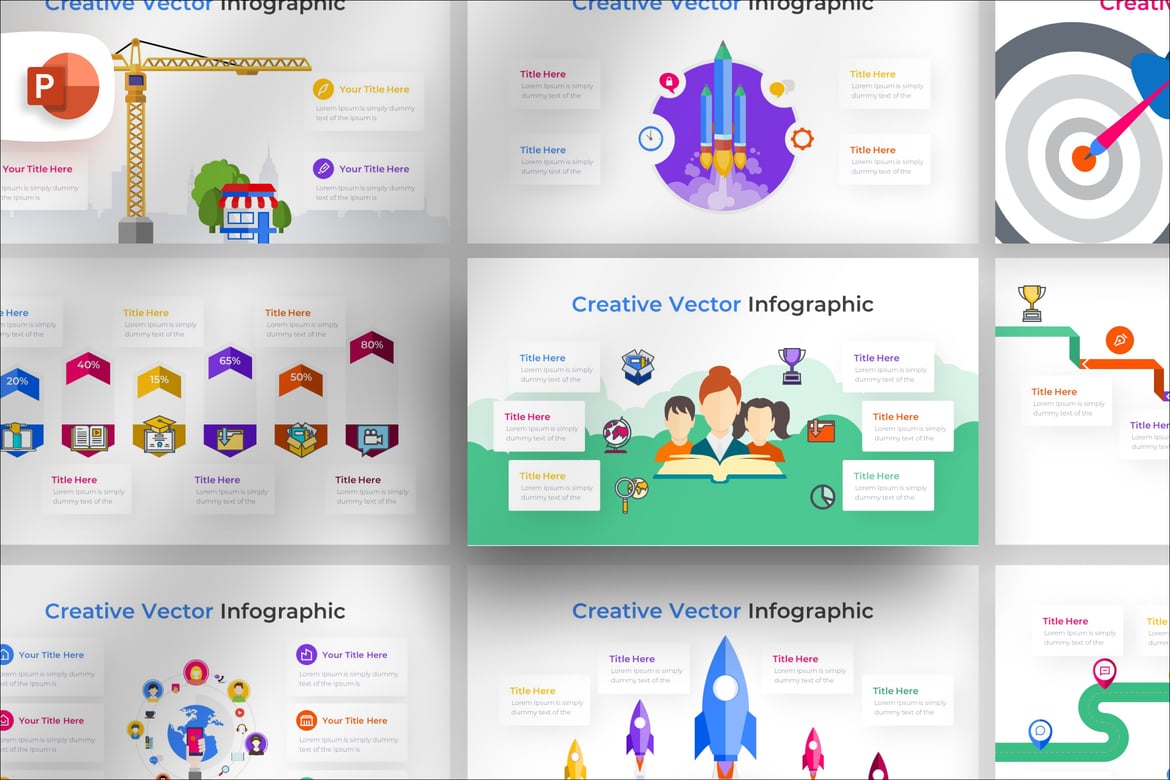 Template PowerPoint Infografis Kreatif untuk Presentasi Menarik