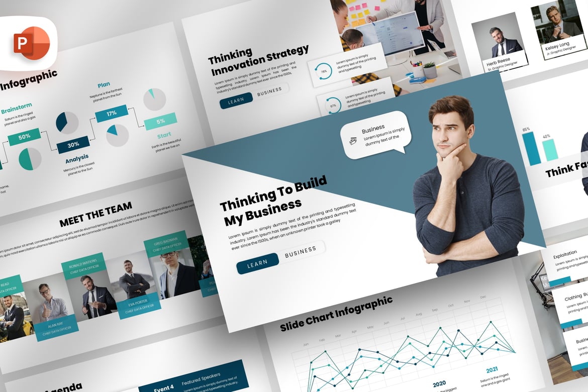 Template PowerPoint Presentasi Webinar Kreatif yang Menarik