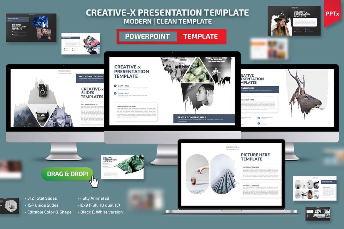 Template Presentasi Powerpoint Kreatif-X yang Menarik dan Profesional