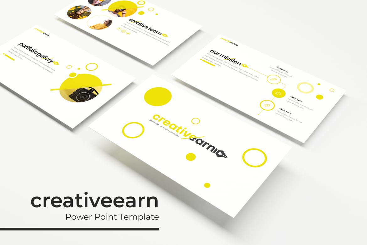 Template PowerPoint Kreatif - creativeearn yang Menarik