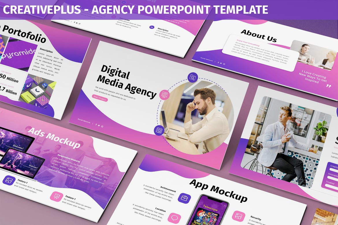 Creativeplus - Template Presentasi Powerpoint untuk Agensi Kreatif