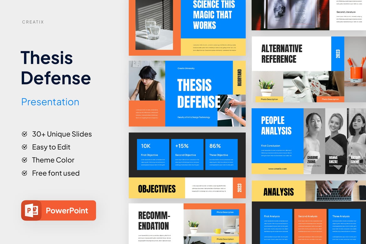 CREATIX - Template Powerpoint untuk Pembelaan Tesis yang Profesional
