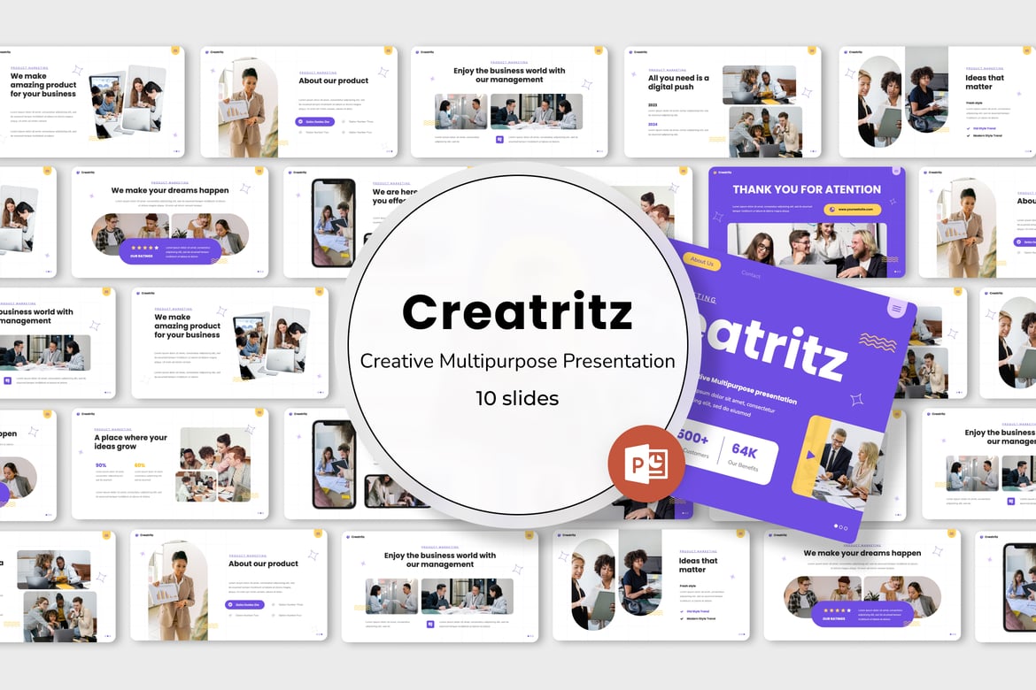 Creatritz - Template PowerPoint Kreatif Serbaguna yang Mengagumkan