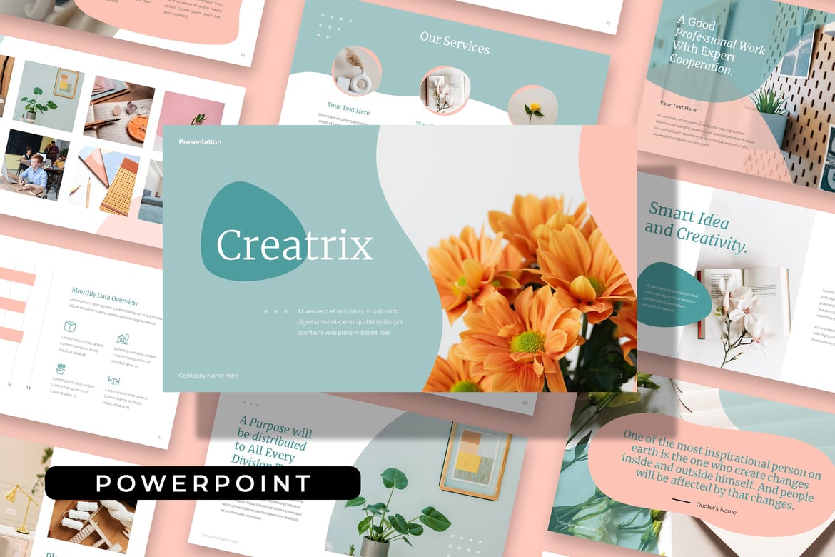 CREATRIX - Template Presentasi PowerPoint Kreatif dan Bersih