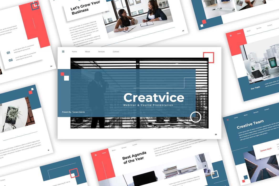 Template PowerPoint Creatvice untuk Webinar & Ecourse yang Menarik