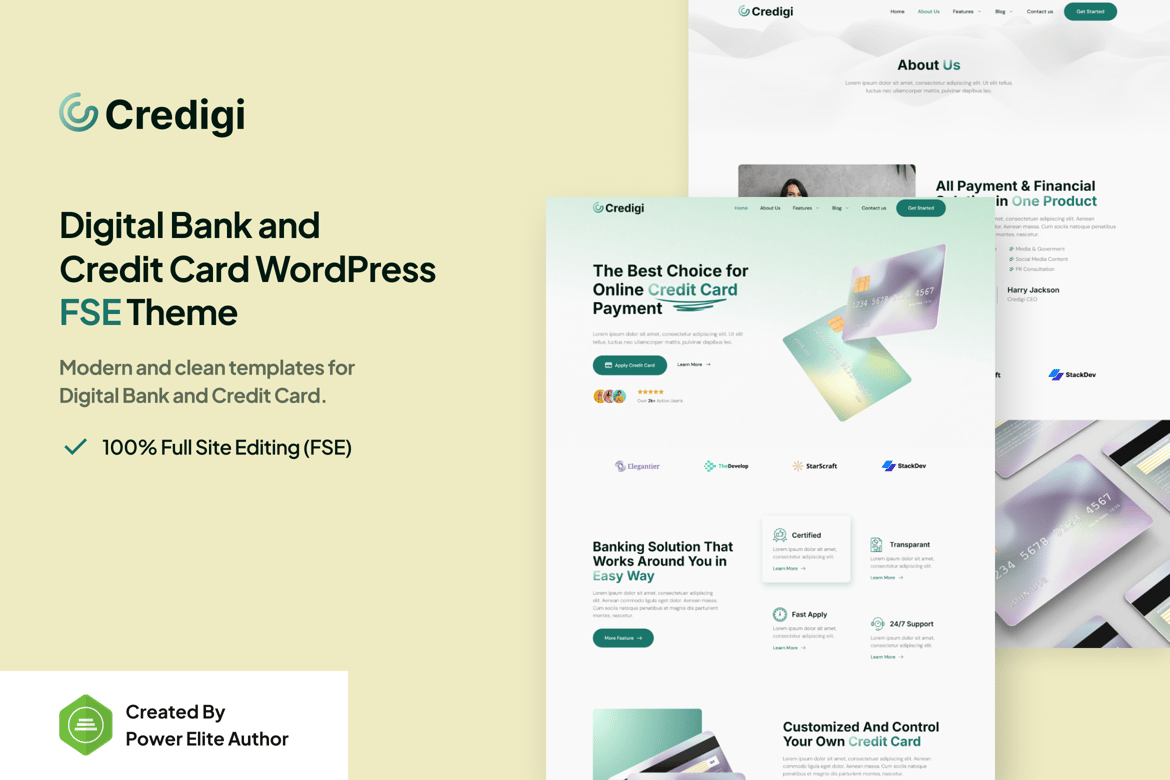 Credigi – Tema WordPress Modern untuk Bank Digital & Kartu Kredit