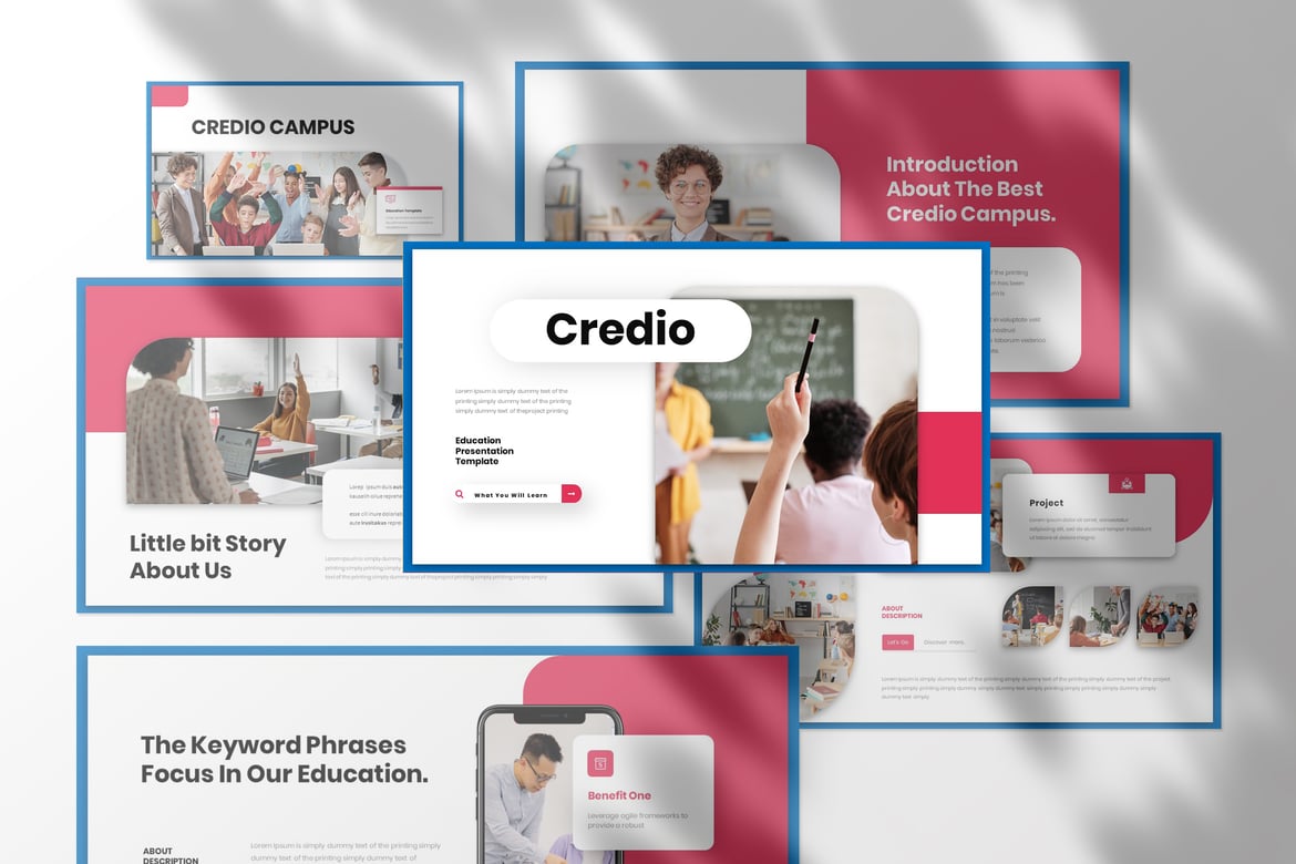 Template Presentasi PowerPoint Credio untuk Pendidikan yang Menarik