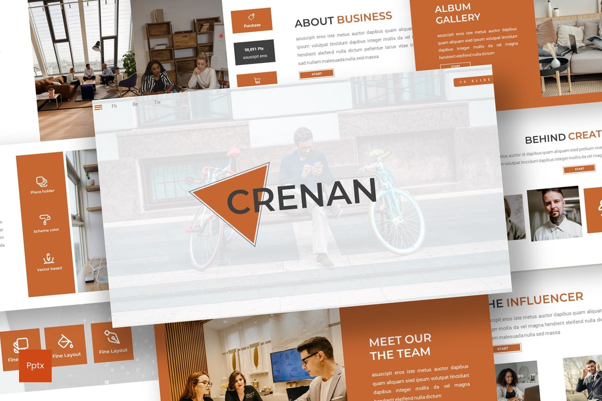 Crenan - Template Powerpoint Bisnis yang Minimalis dan Kreatif