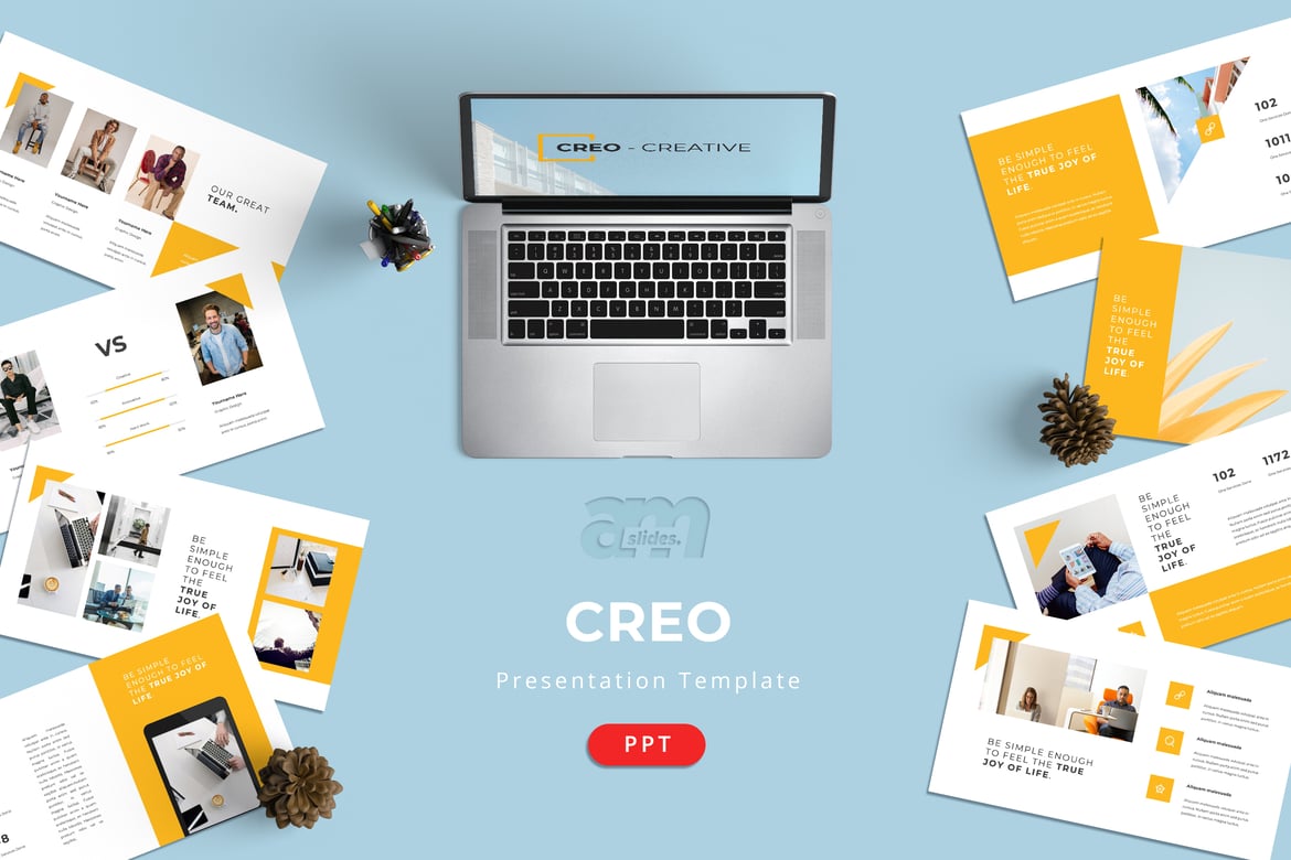 Template PowerPoint Kreatif dan Minimalis - Creo