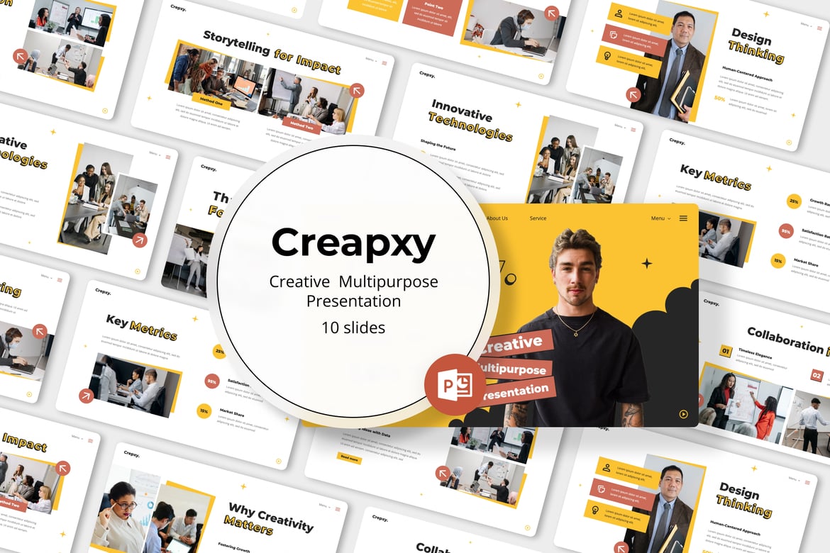 Crepxy - Template PowerPoint Kreatif Serbaguna untuk Presentasi Menarik