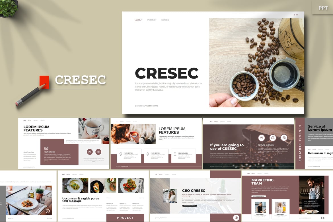 Cresec - Template PowerPoint Kreatif dan Modern