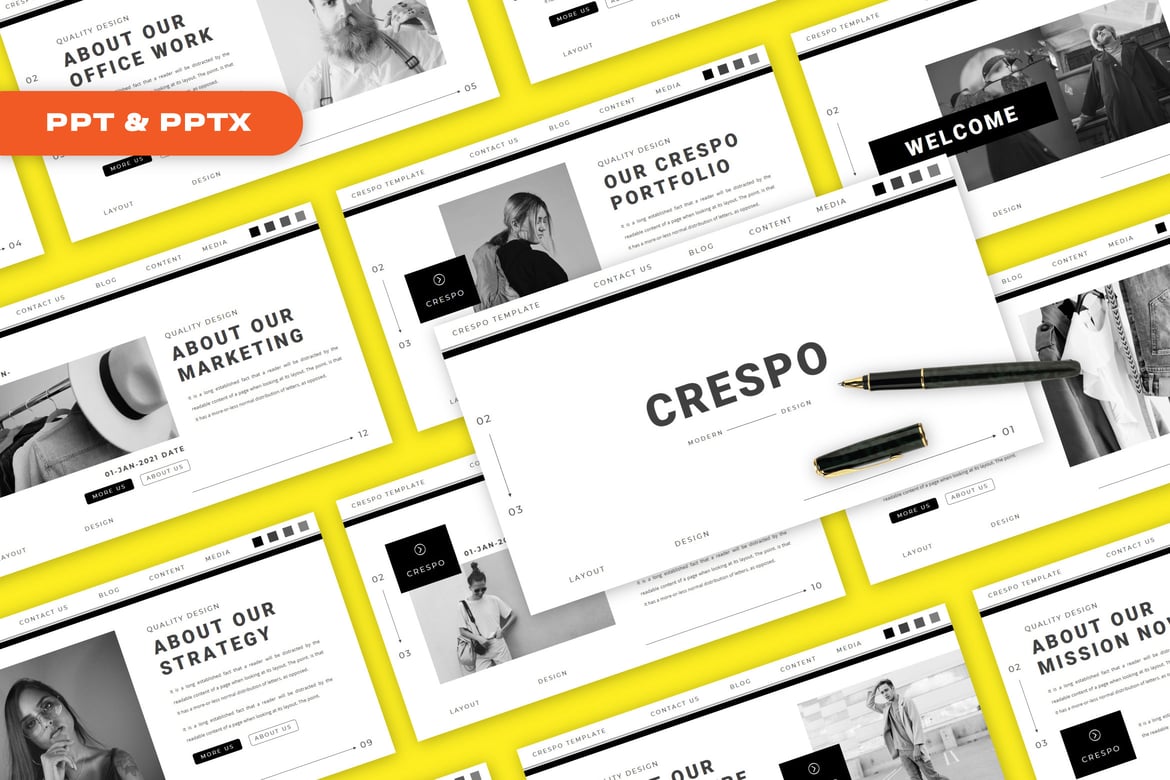 Template PowerPoint Crespo yang Menarik dan Profesional
