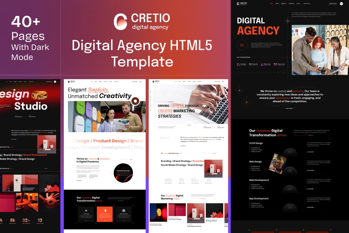 Cretio – Template Website Agensi Digital yang Modern dan Profesional