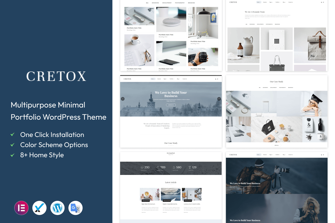 Cretox - Tema WordPress Portofolio Serbaguna yang Modern dan Menarik