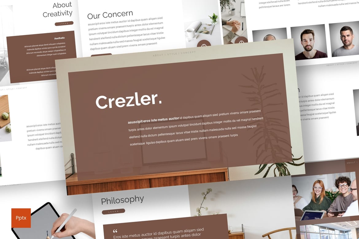 Template Presentasi PowerPoint Crezler - Desain Minimalis dan Kreatif untuk Bisnis Anda