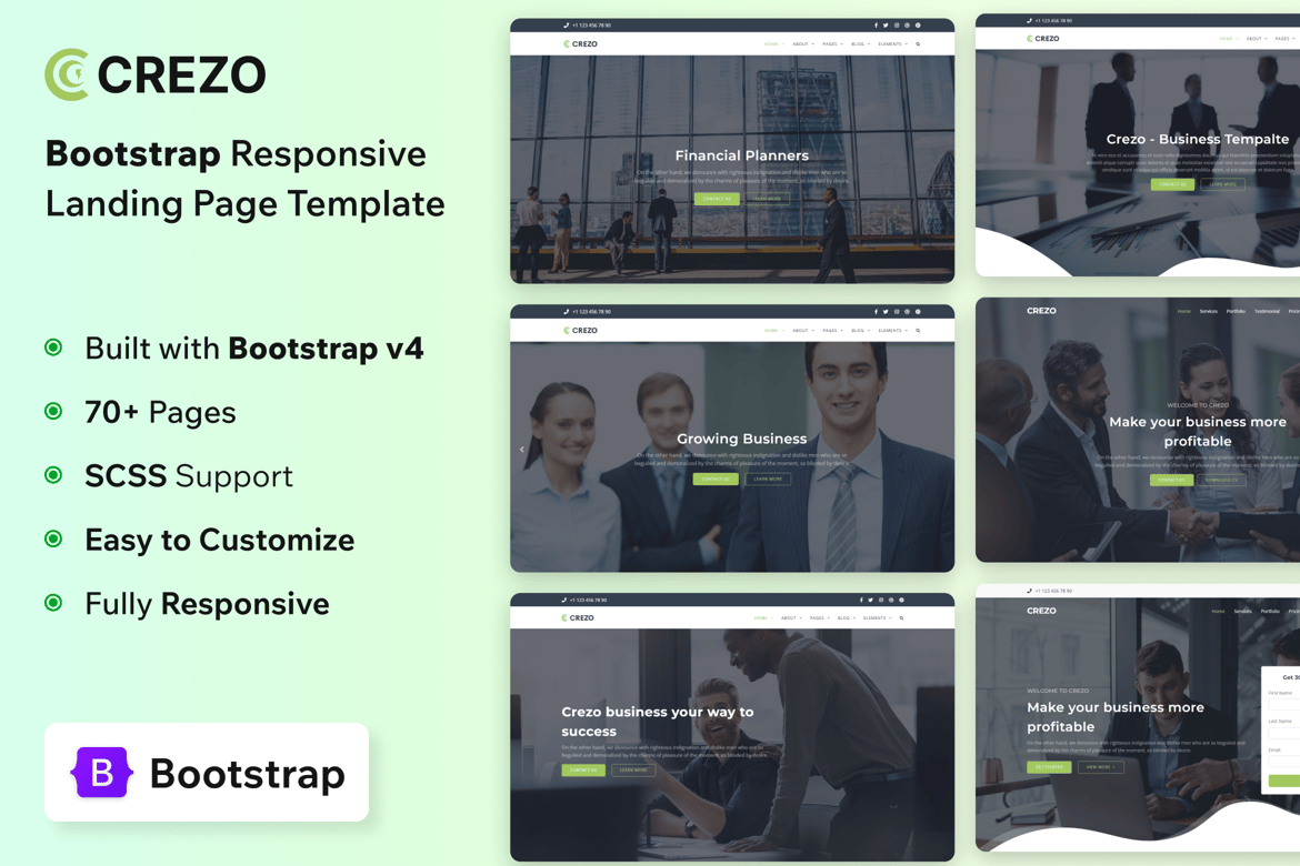 Crezo - Template Website HTML5 Serbaguna yang Modern dan Fleksibel
