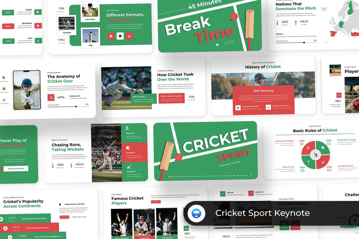 Template Presentasi Cricket Kreatif dan Modern