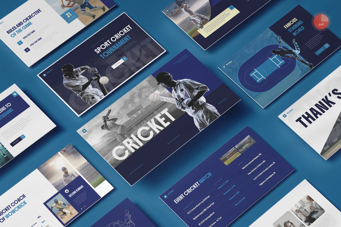 Template Presentasi Sport Cricket yang Menarik dan Profesional