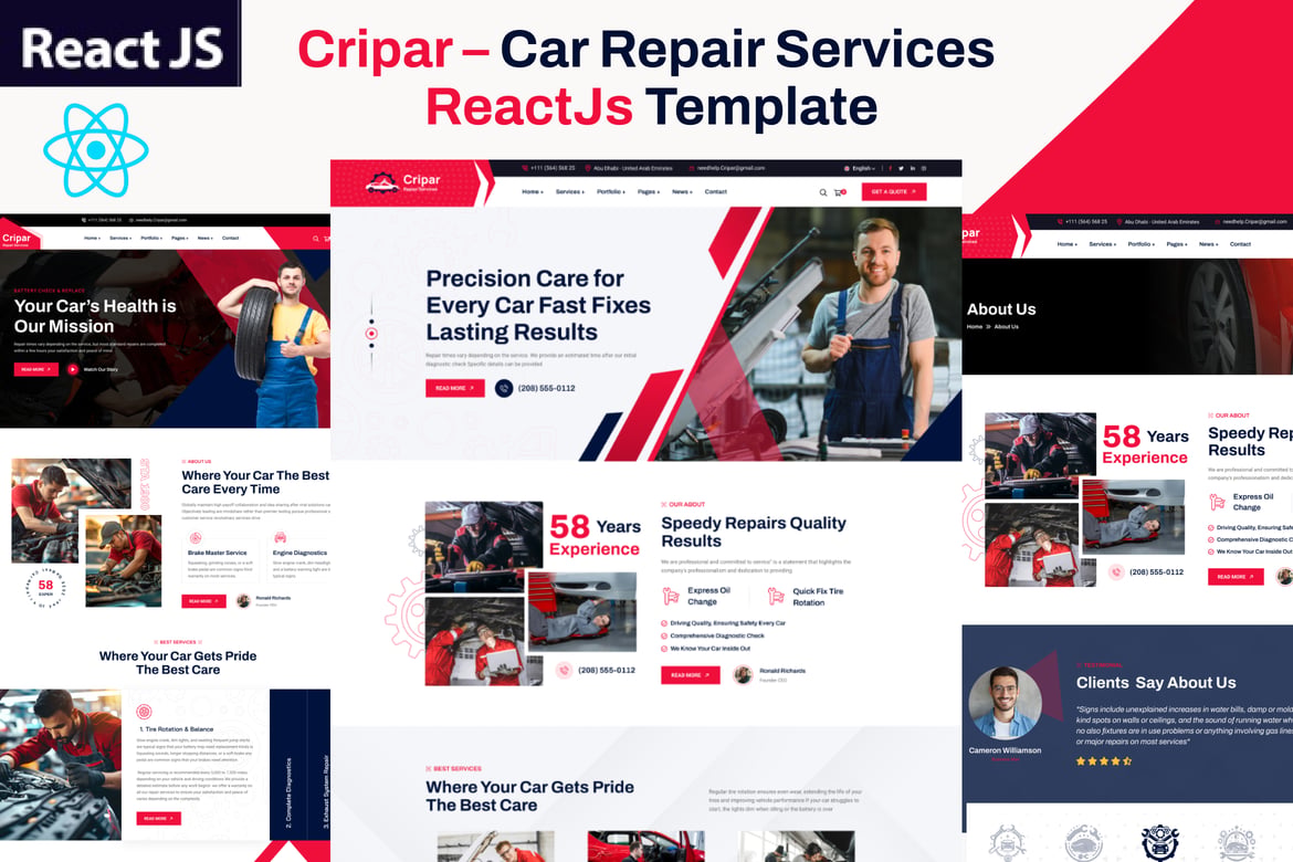 Template Website Cripar – Solusi Layanan Perbaikan Mobil yang Modern