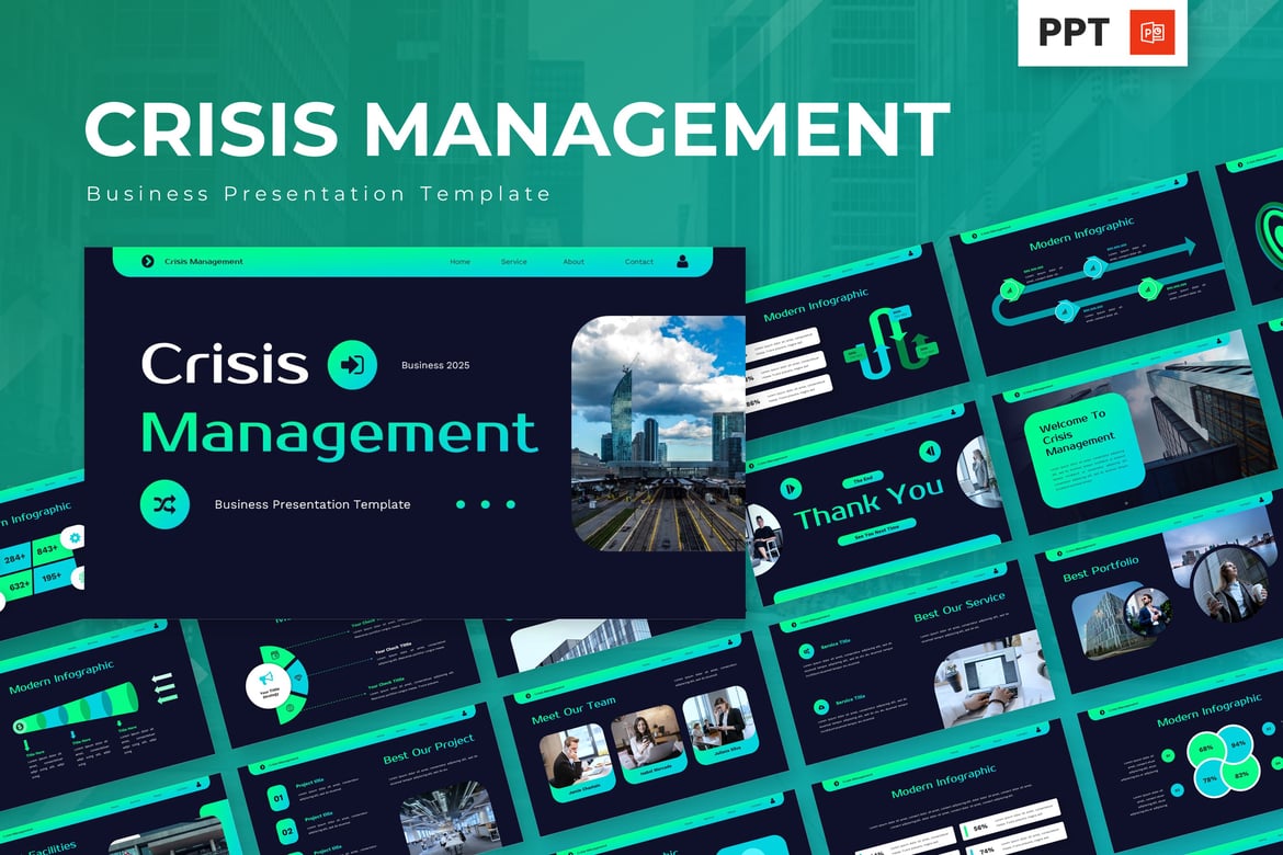 Template Presentasi Powerpoint Manajemen Krisis yang Profesional